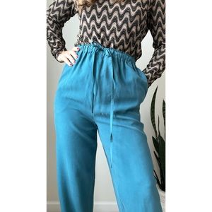 Vintage Silk Joggers - Teal